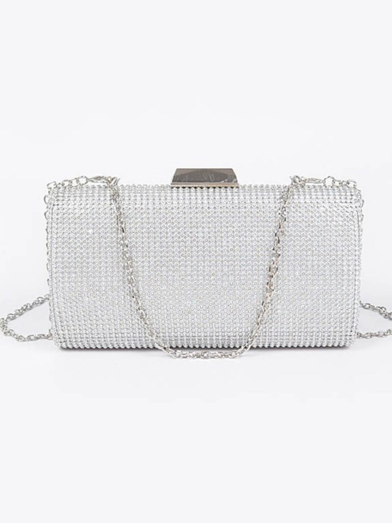 Structured Rhinestone Clutch