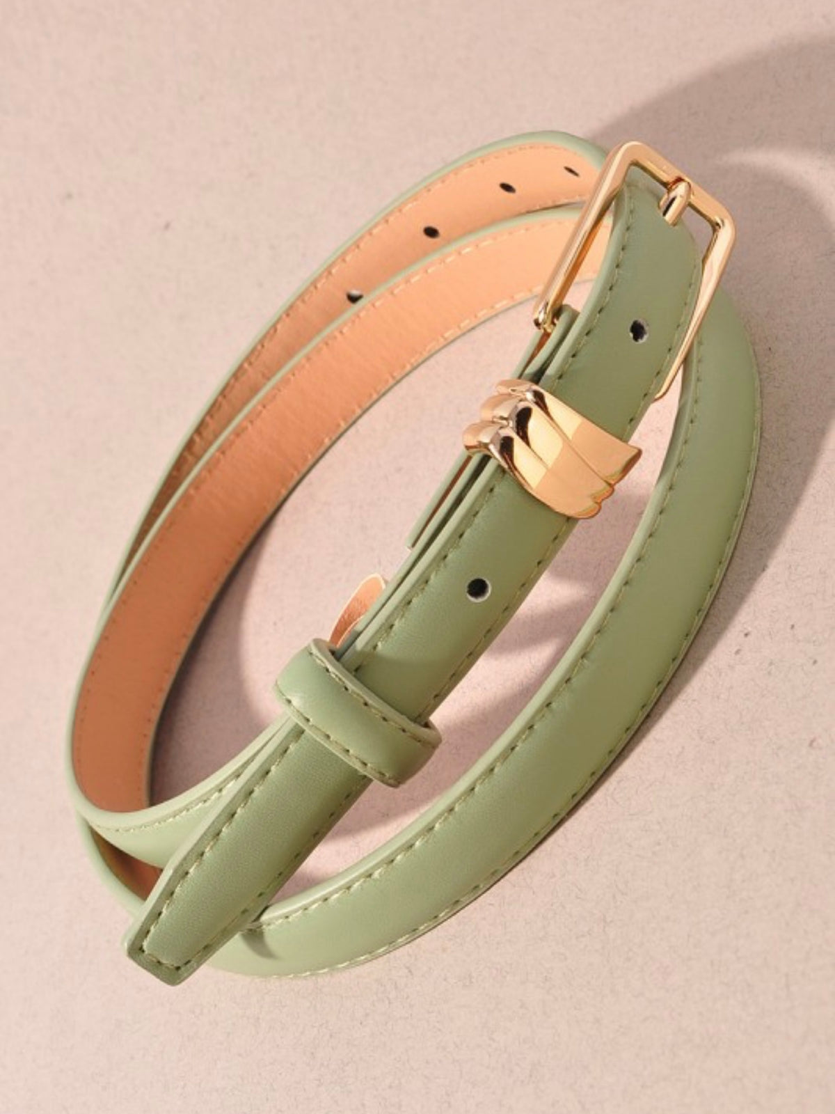 Rectangle Buckle Stacked Loop Belt