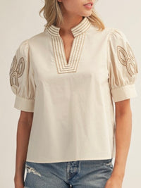 Beautiful Embroidered Sleeve Blouse