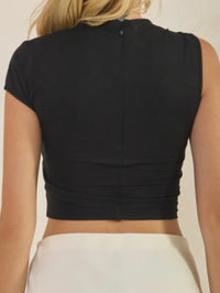 Asymmetric Ring Detail Cutout Detail Top