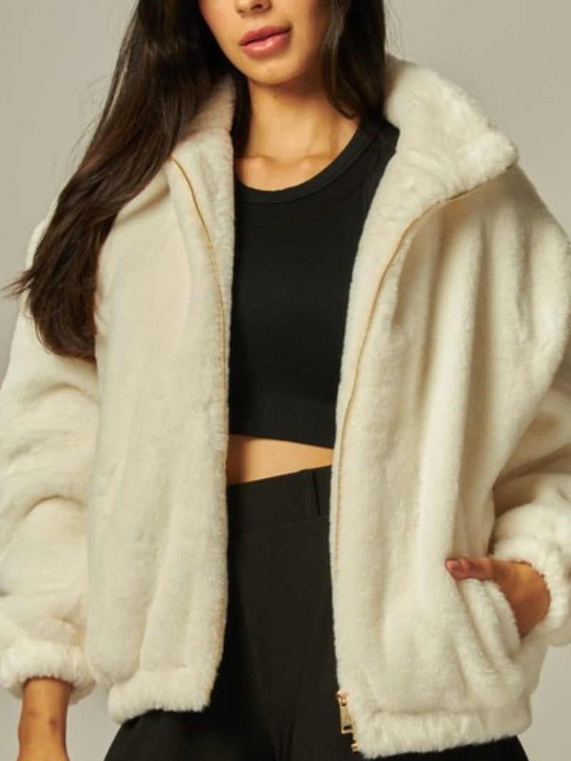 Faux Fur Collared Jacket