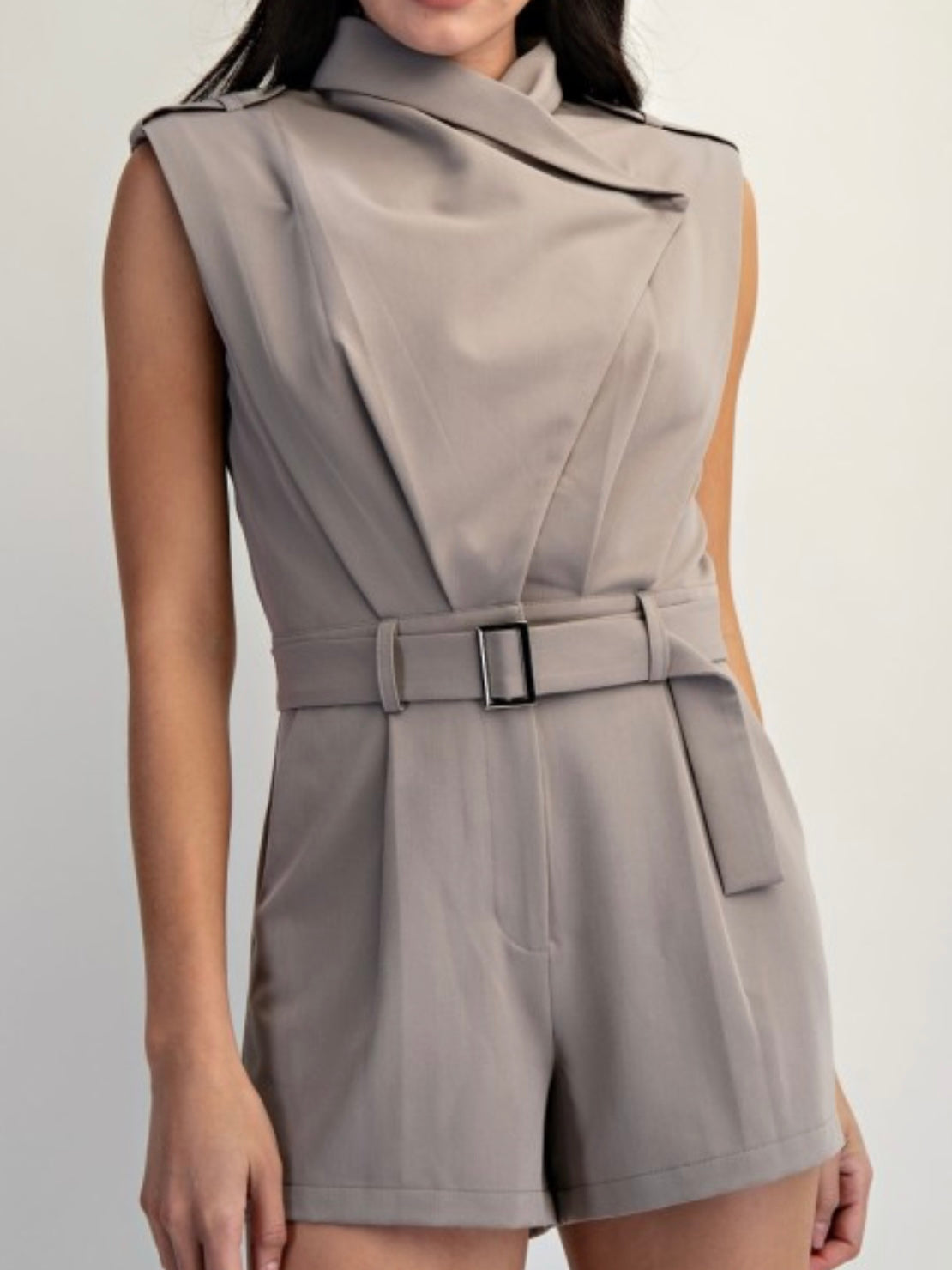 Beautiful Charcoal Vest Neck Romper