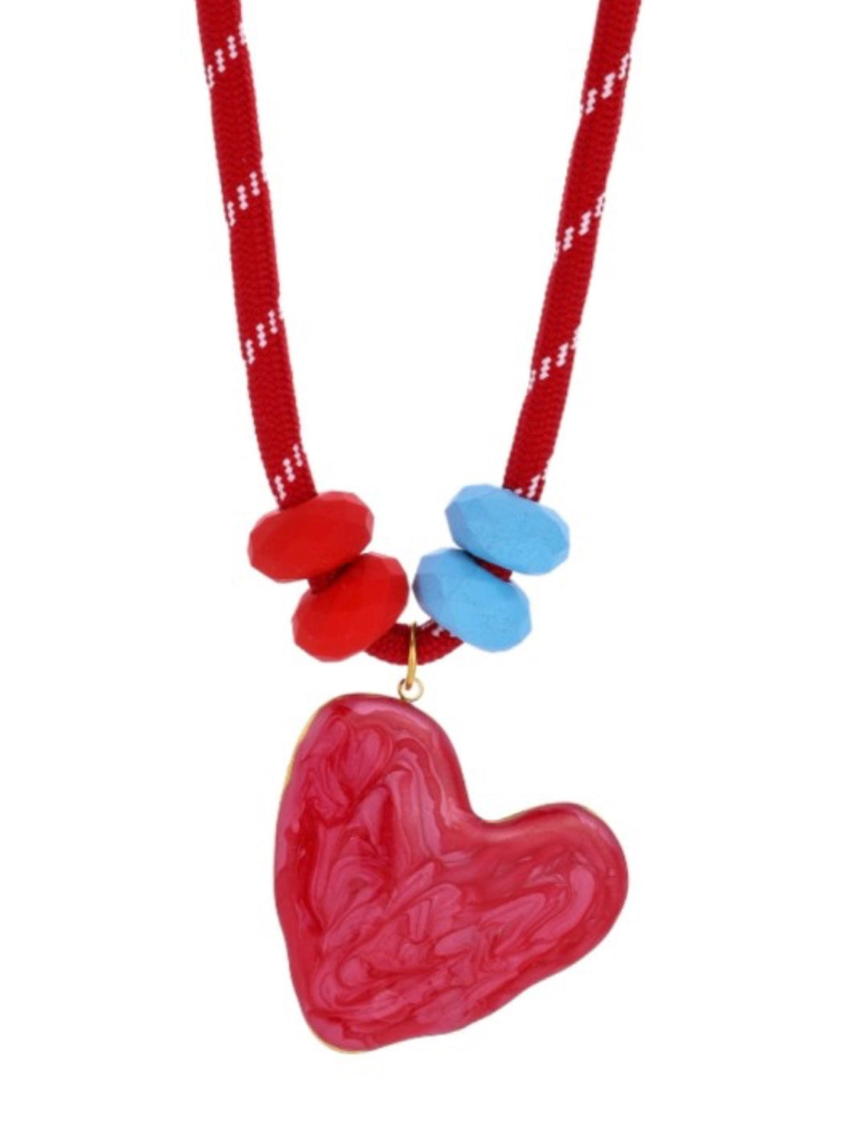 Coastal Heart Charm Beaded Necklace