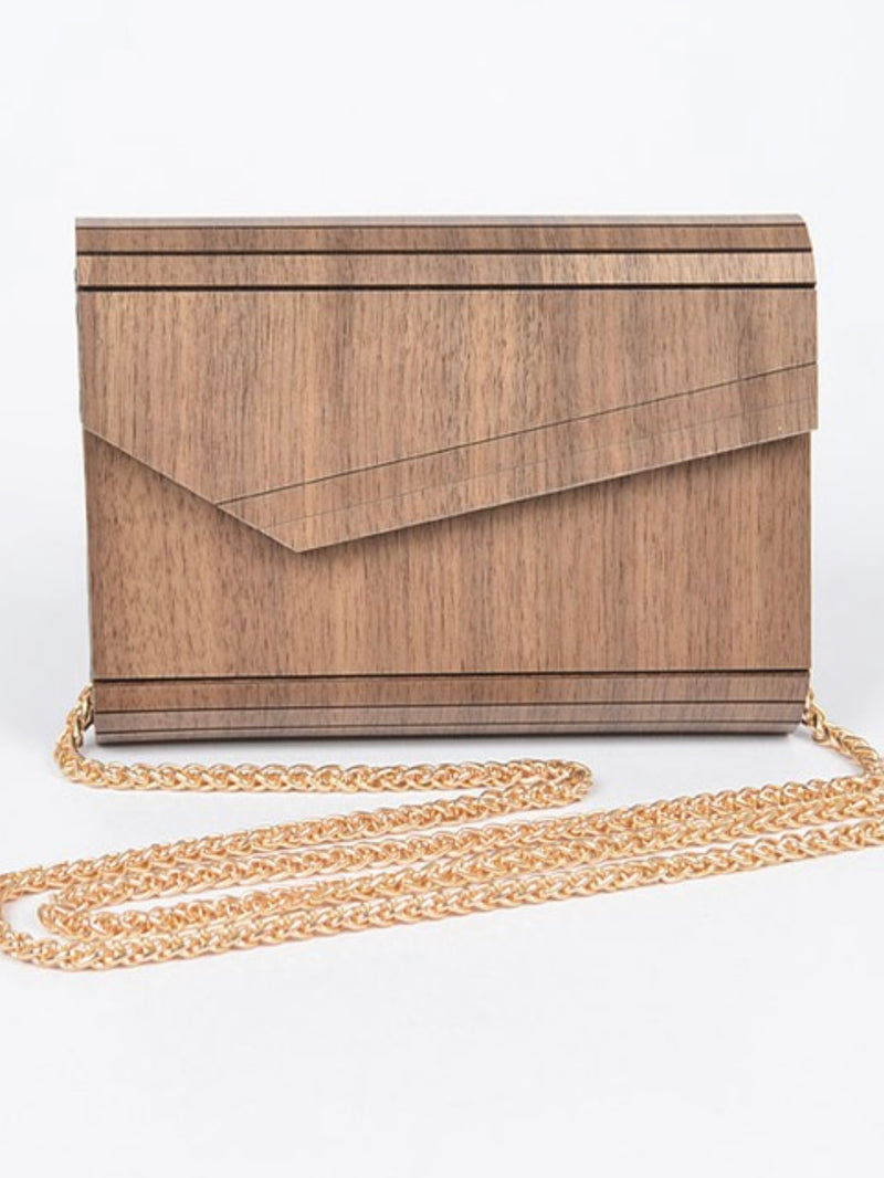 Assymmetric Wooden Clutch