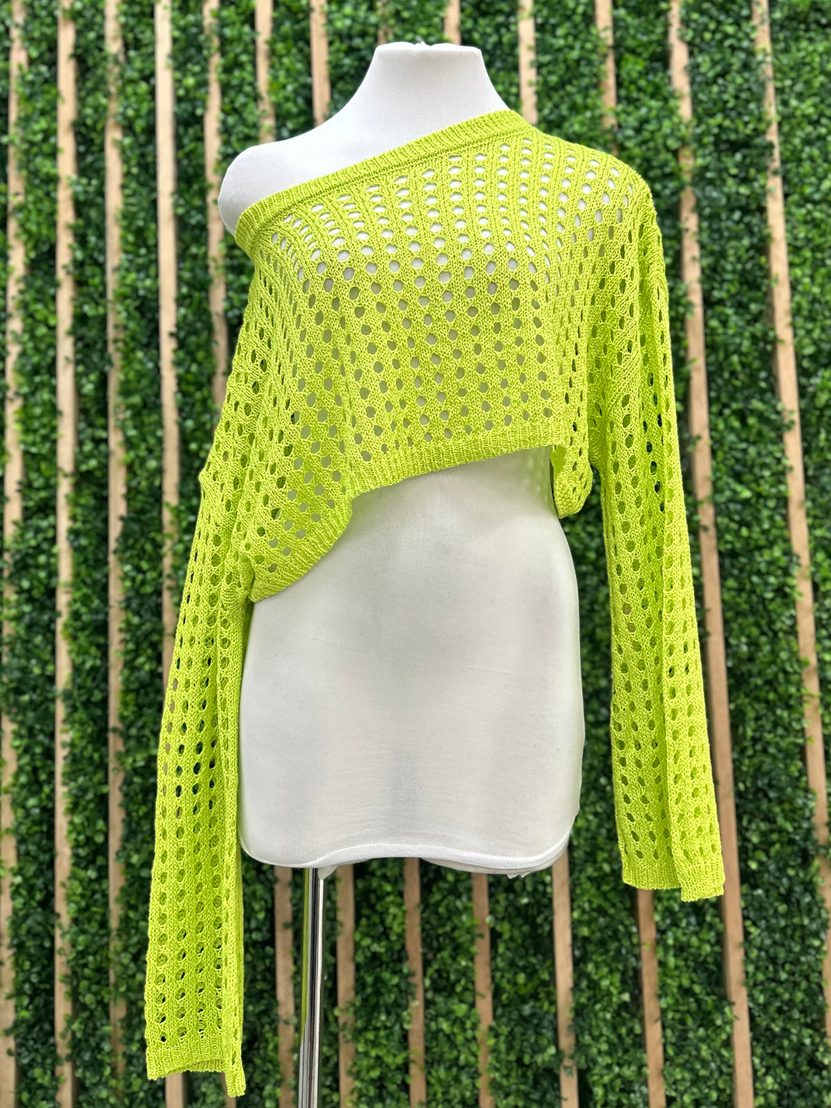 Lime Sheer Crochet Top