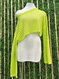 Lime Sheer Crochet Top