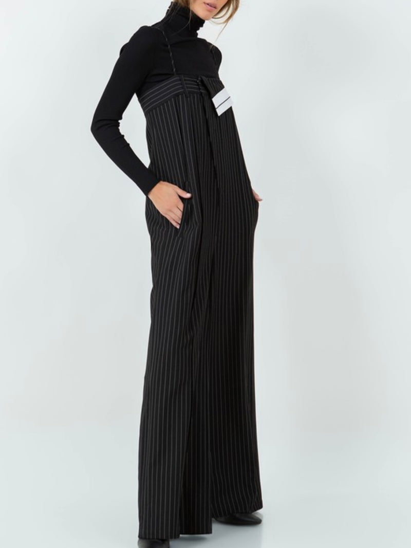 Pinstripe Loose Fit Jumpsuit