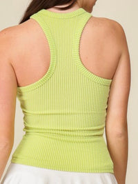 High Neck Textured Racerback Top