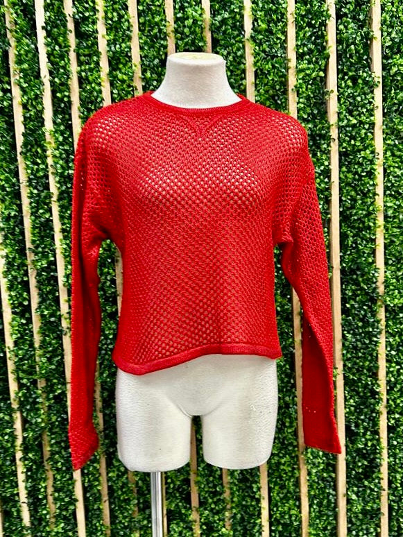 Red Foil Knitted Sweater