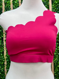 Scallop One Shoulder Sports Bra