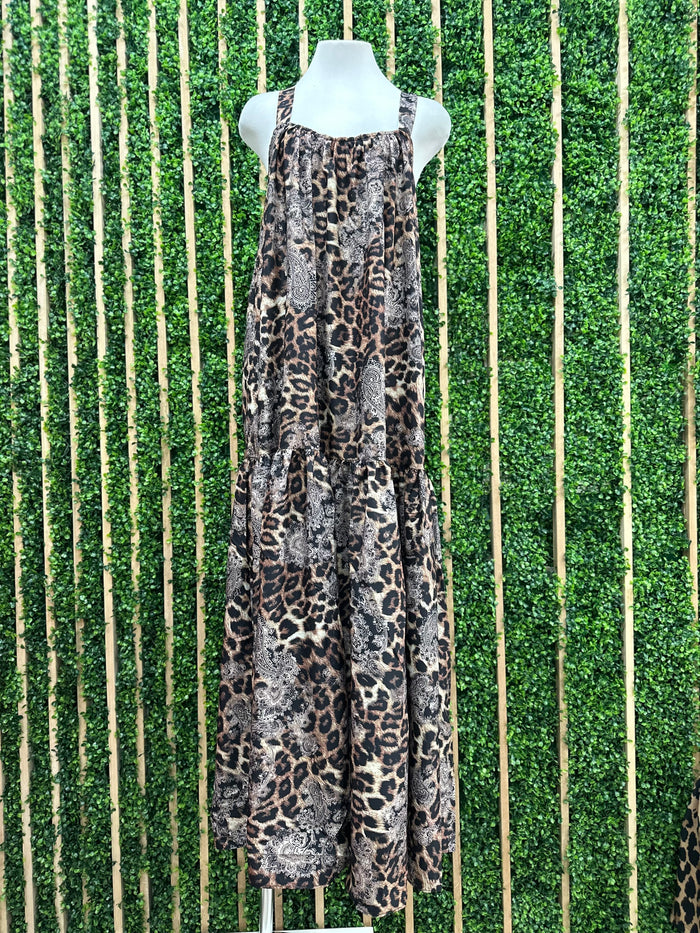 Brown Leopard Maxi Dress