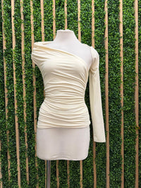 Asymmetric One-Shoulder Ruched Top
