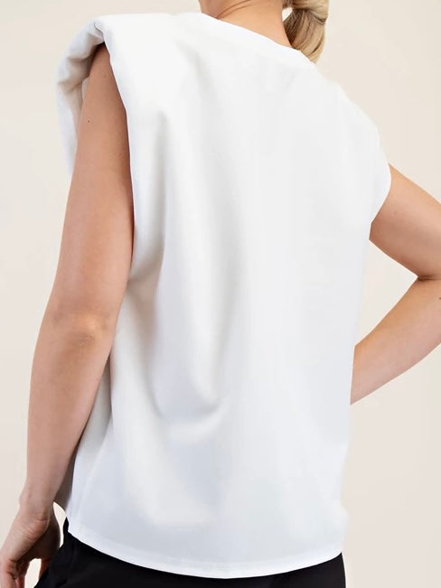 V Neck Shoulder Pad Top
