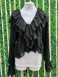 Romantic Ruffled Long Sleeve Boho Blouse