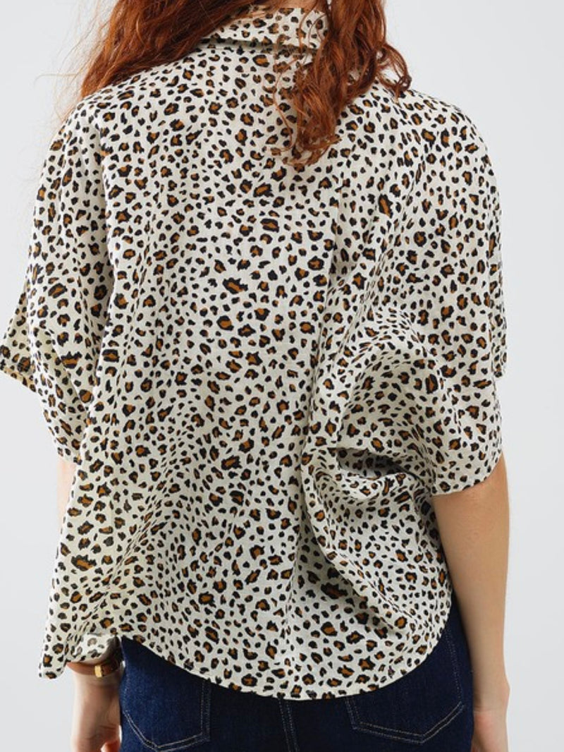 Beige Leopard Blouse