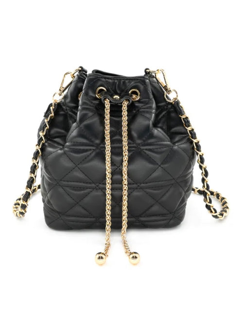 Black Quilted Bucket Bag