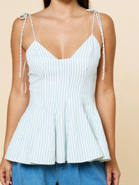 Shoulder Tie Peplum Top