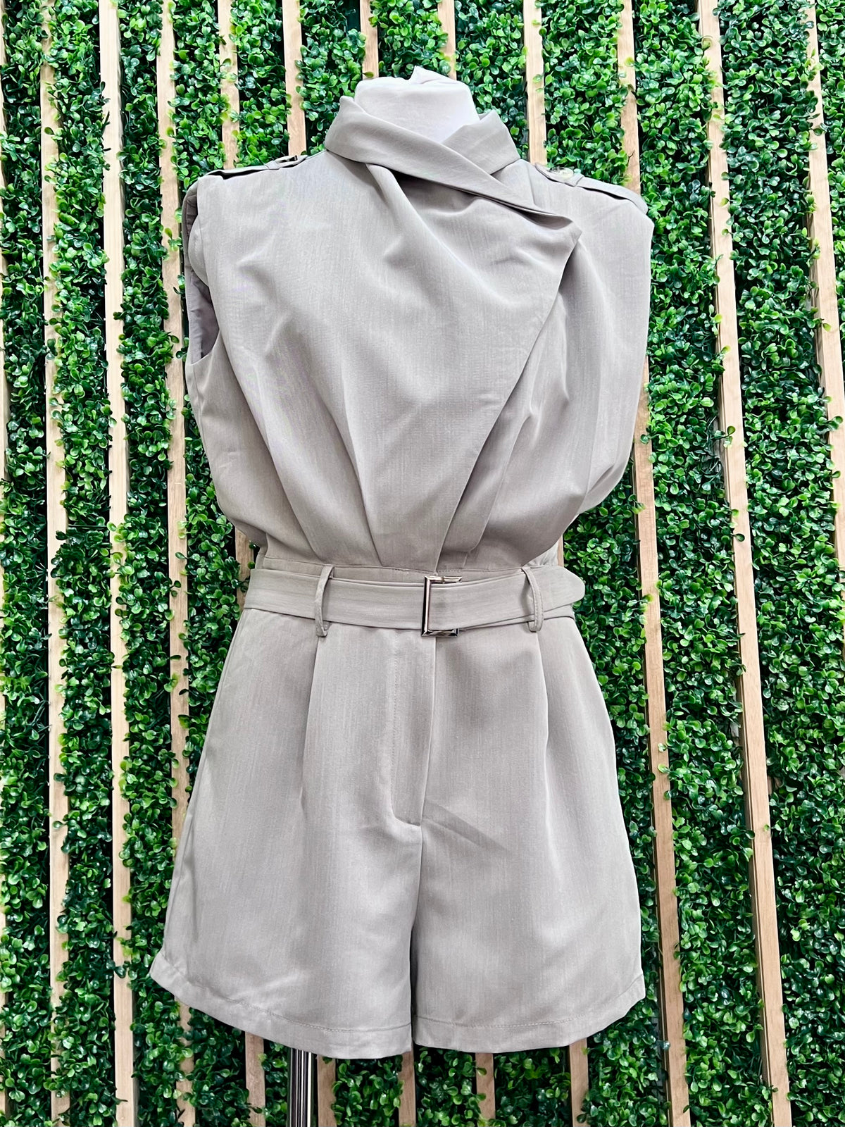 Beautiful Charcoal Vest Neck Romper