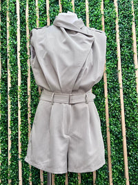 Beautiful Charcoal Vest Neck Romper