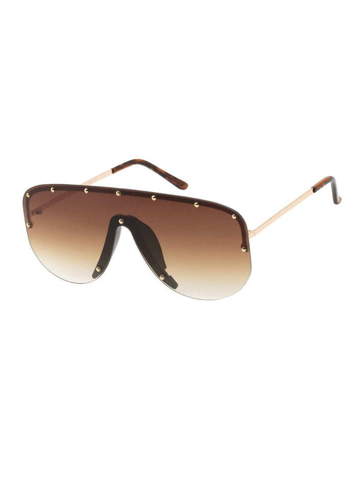 Rimless Studs Aviator Sunglasses