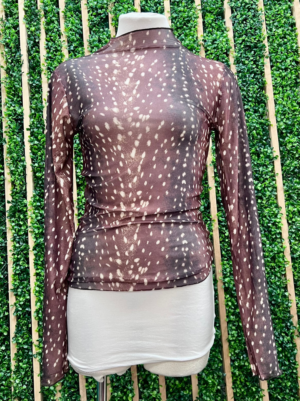 Bambi Print Mesh Top