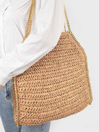 Chain Detail Hobo Bag