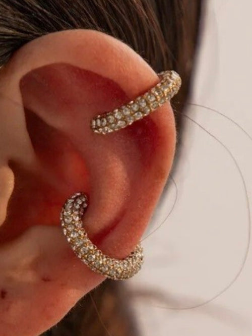 Stainless Steel Crystal Ear Cuff