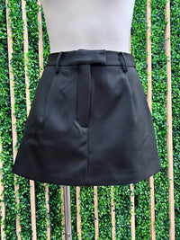 Fitted High Waist Solid Skort