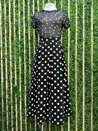 Polka Dot Midi Skirt