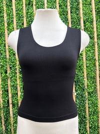 Scoop Neck Wide Shoulder Basic Top