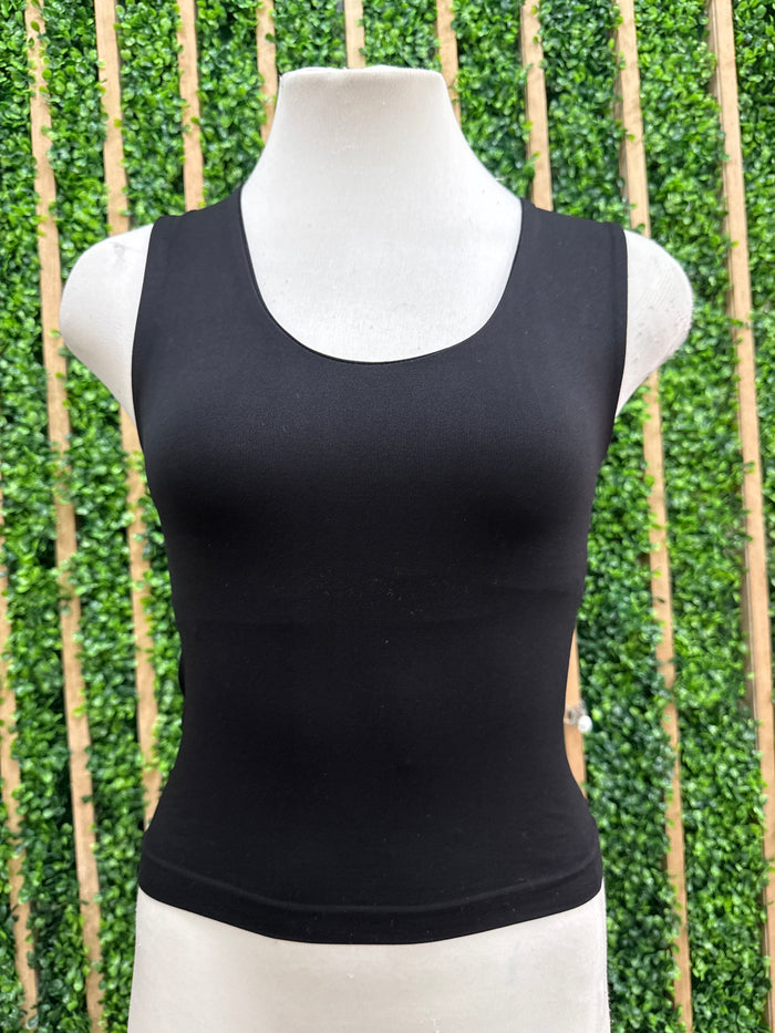 Scoop Neck Wide Shoulder Basic Top