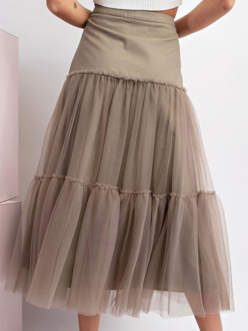 Beautiful Mesh A line Midi Skirt