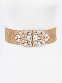 Stone Design Metallic Straw Belt