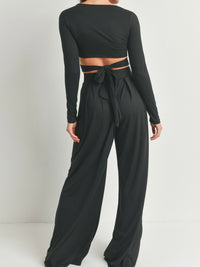 Long Sleeve Wrap Pant Set