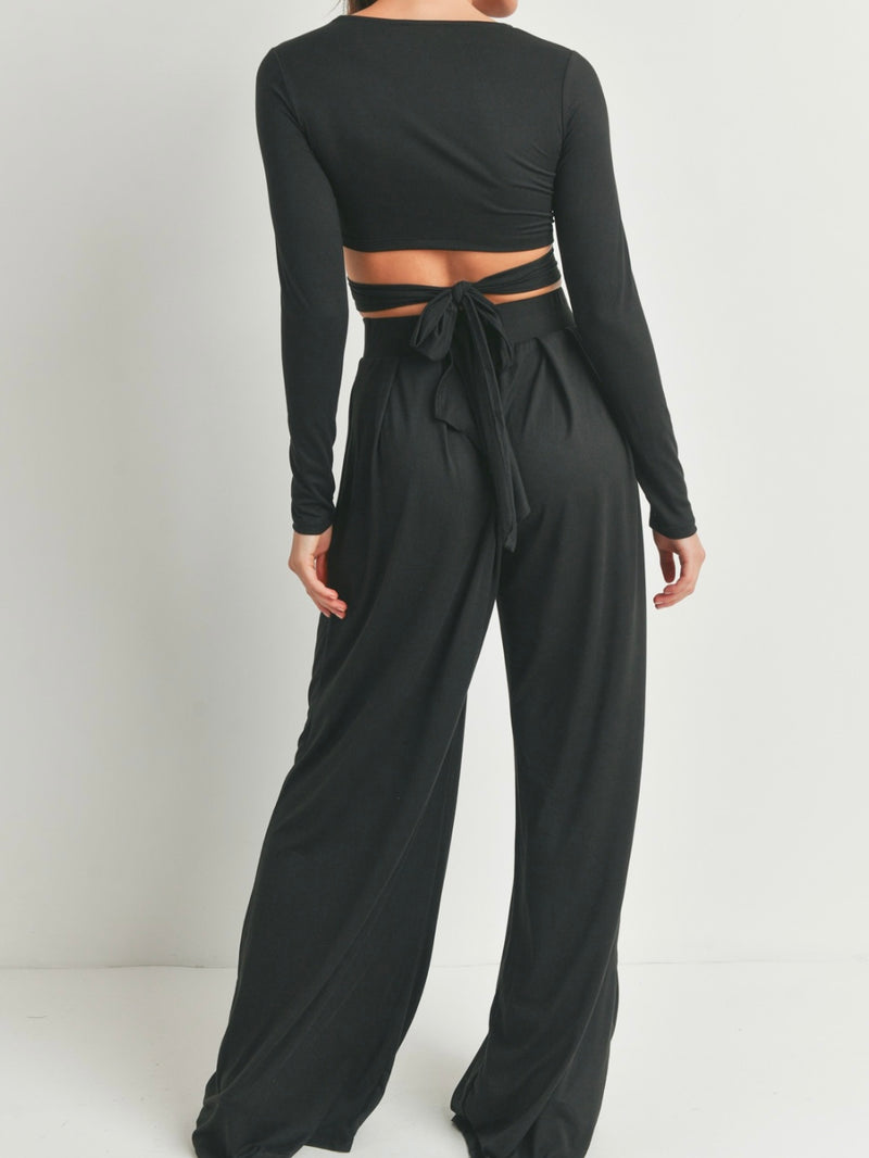 Long Sleeve Wrap Pant Set