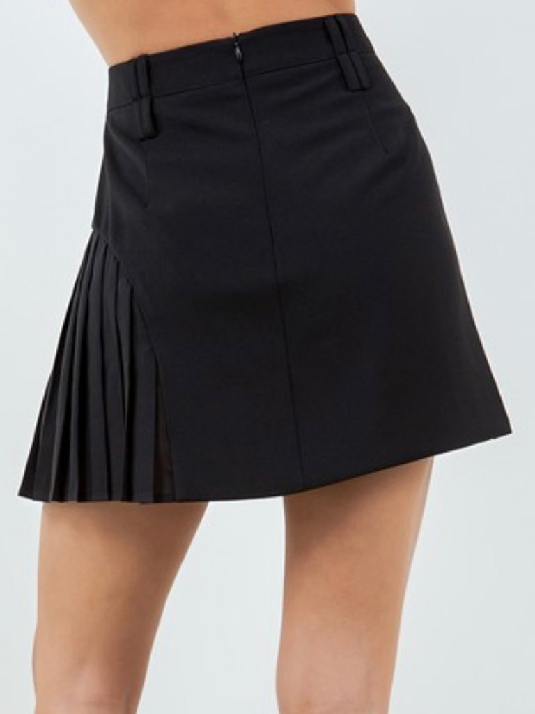 Contrast Pleat Detail Mini Skirt
