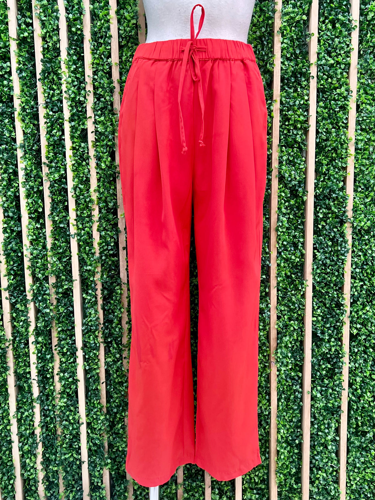 Coral Front Pocket  Drawstring Pant