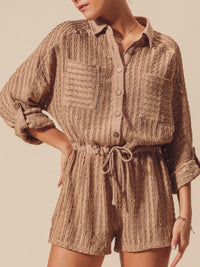 Textured Knit Coverup Romper