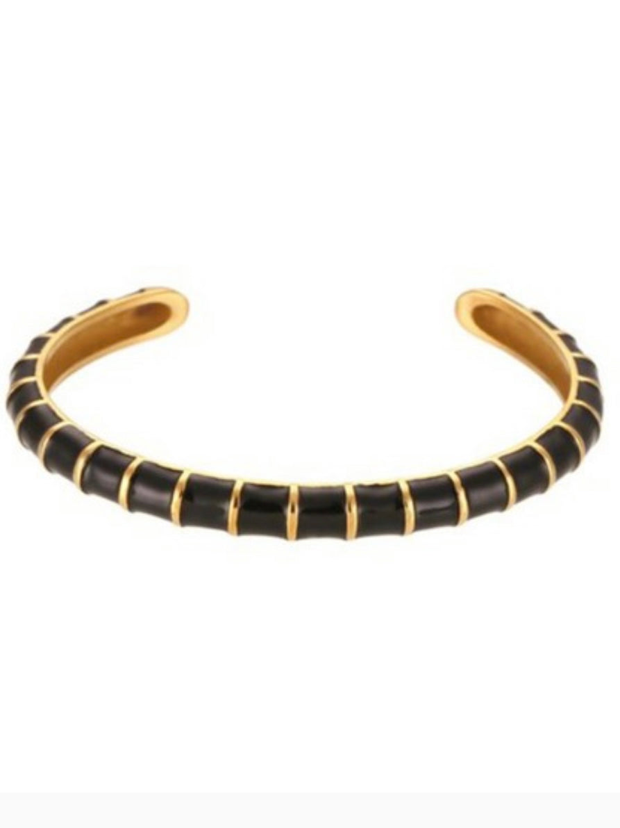 Caterpillar  Striped Open Bracelet