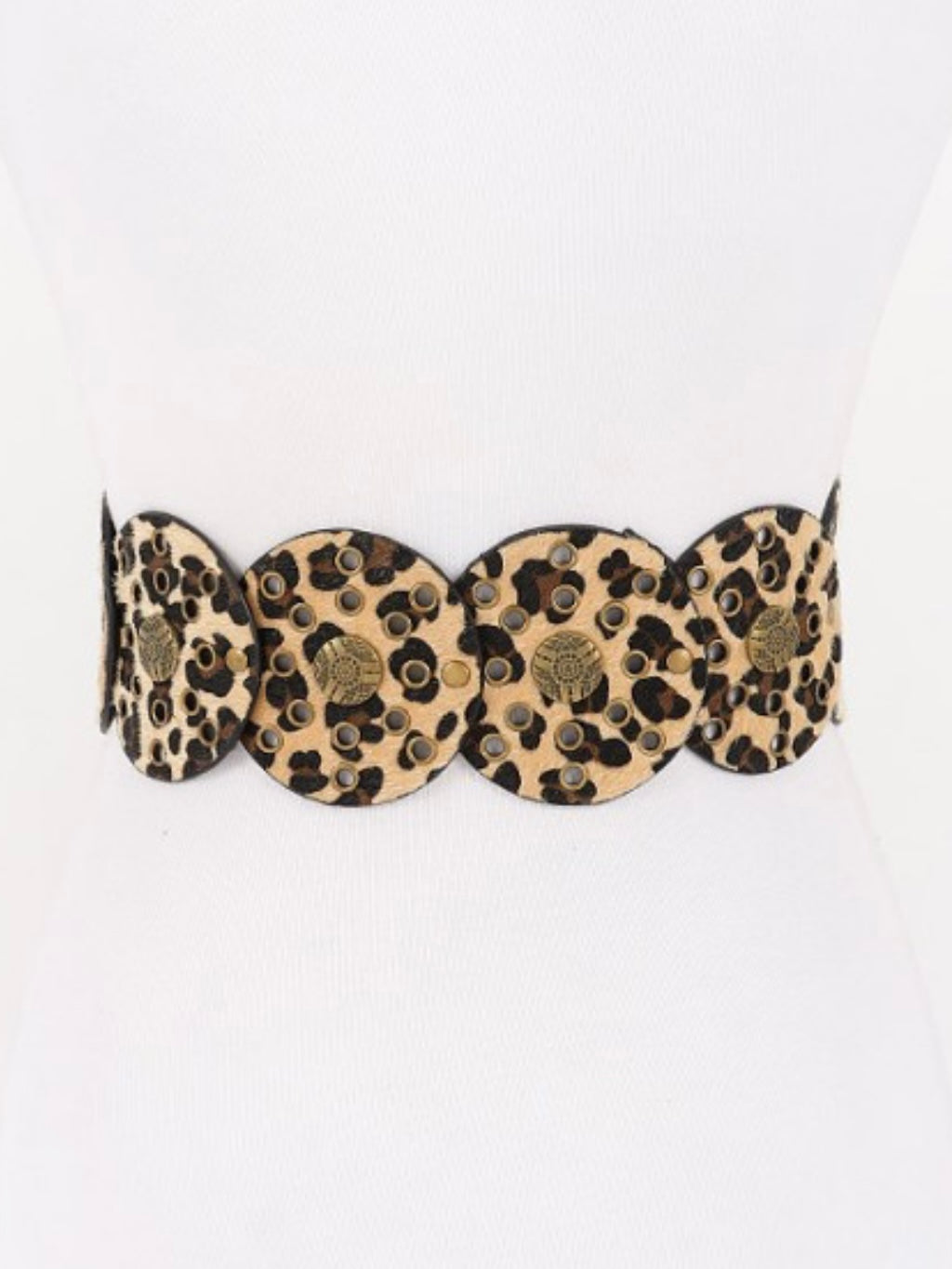 Faux Animal Fur Disc Belt