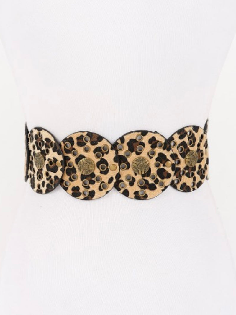Faux Animal Fur Disc Belt