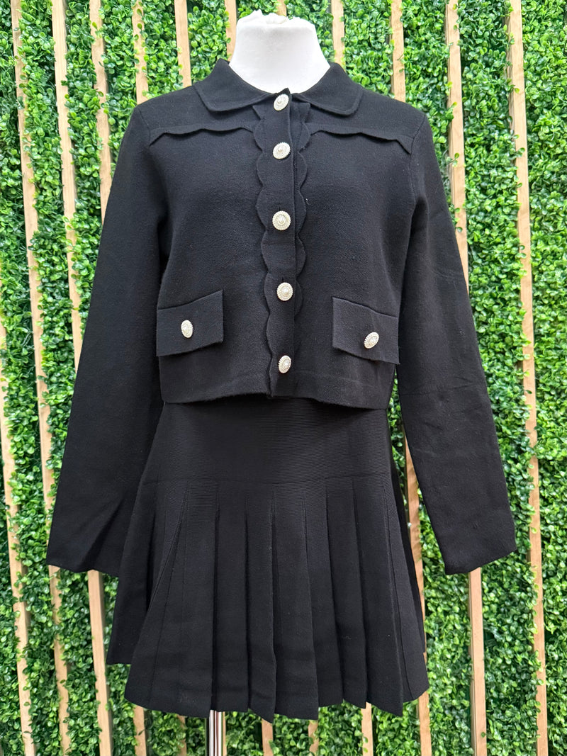 Beautiful Black Scallop Detail Cardigan