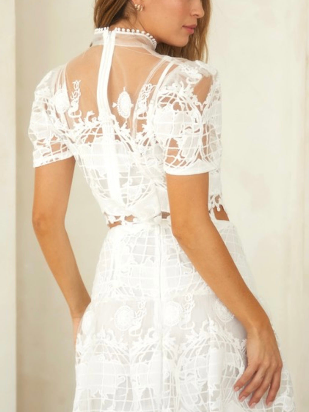 Exquisite White Lace Tiered Maxi Skirt