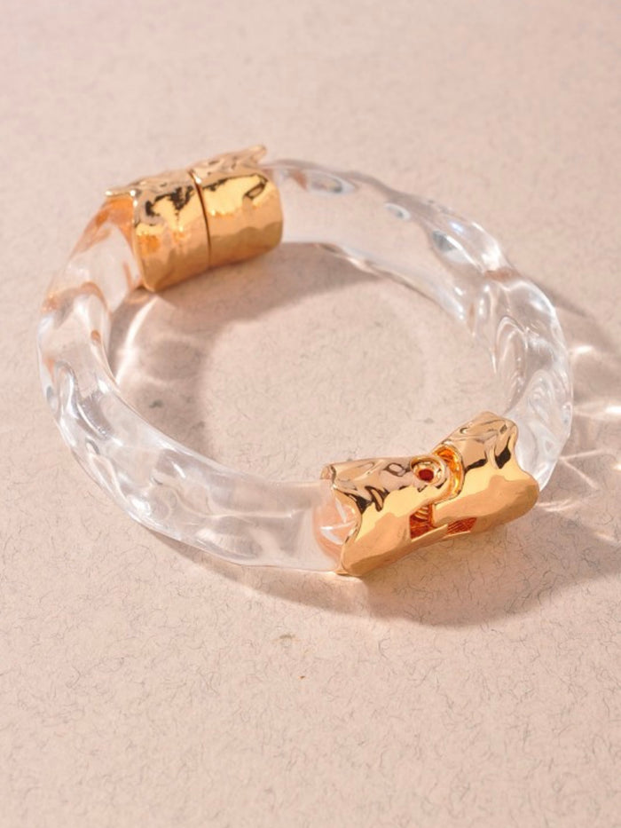 Rustic Clear Gold Detail Resin Bracelet