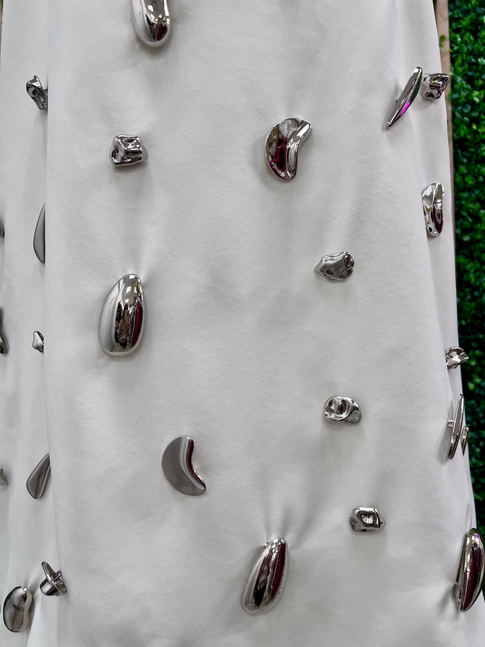 Cream Design Studs Cami Dress