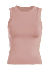 High Neck Sleeveless Basic Cami