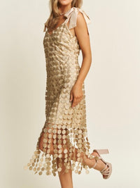 Beautiful Gold Lace Midi Dress