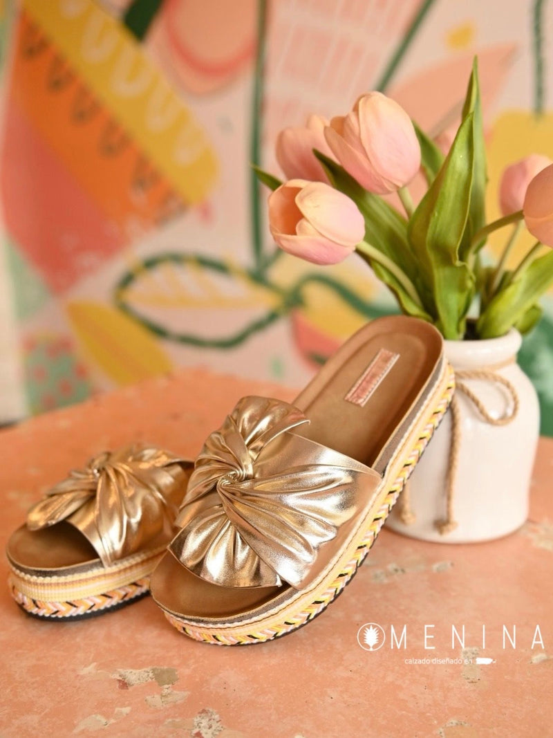 Menina Twist Knot Wedge Sandal