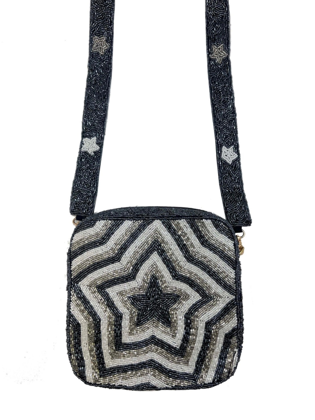 Blue White Silver Star Boxy Bag