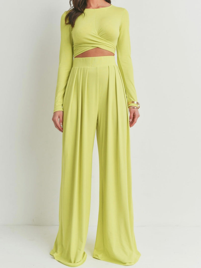 Long Sleeve Wrap Pant Set